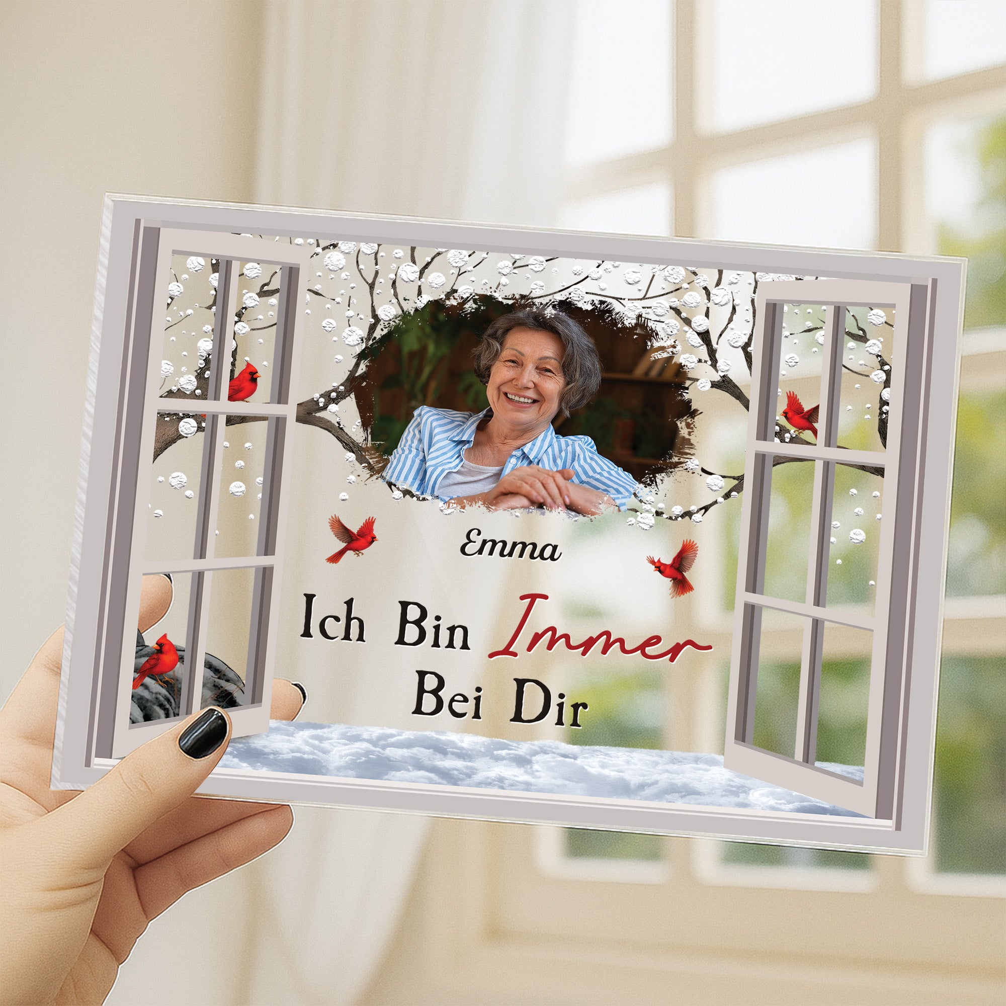 5153RGE3 erinnerungen spruche personalisierte acryl plakette frau mit foto zur erinnerung 5153RTMTA