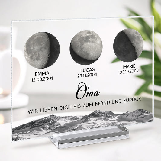 5168RGE2 ich liebe dich bis zum mond und zuruck personalisierte acryl plakette mama mondphase 5168RTVZA