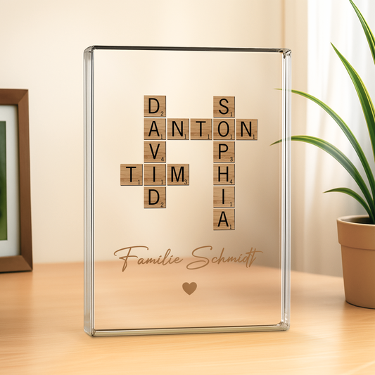 5170RGE2 die familie kreuzwortratsel personalisierte acryl plakette familie 5170RTH5I