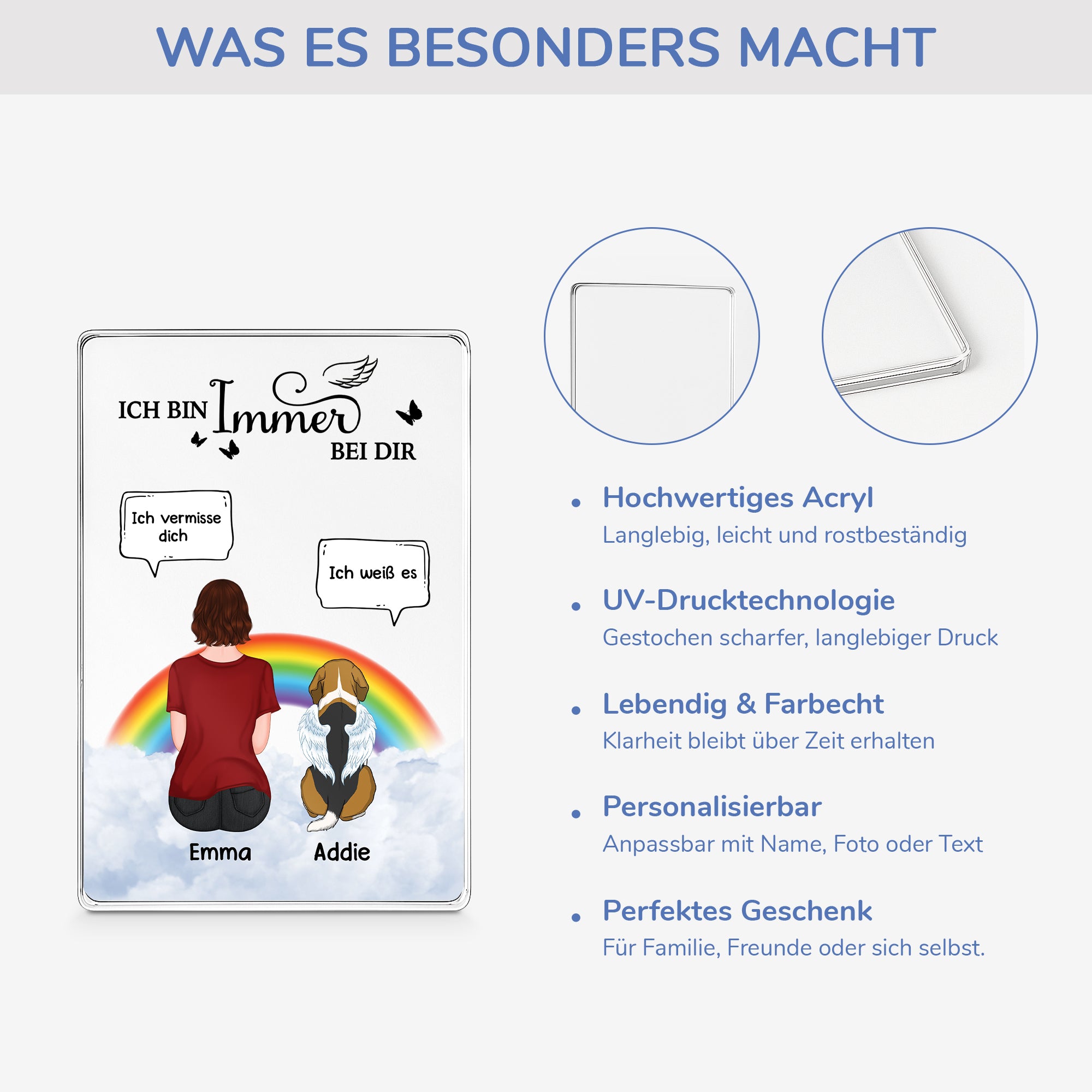 5174RGE4 ich vermisse dich personalisierte acryl plakette hunde zur erinnerung 5174R8GZC