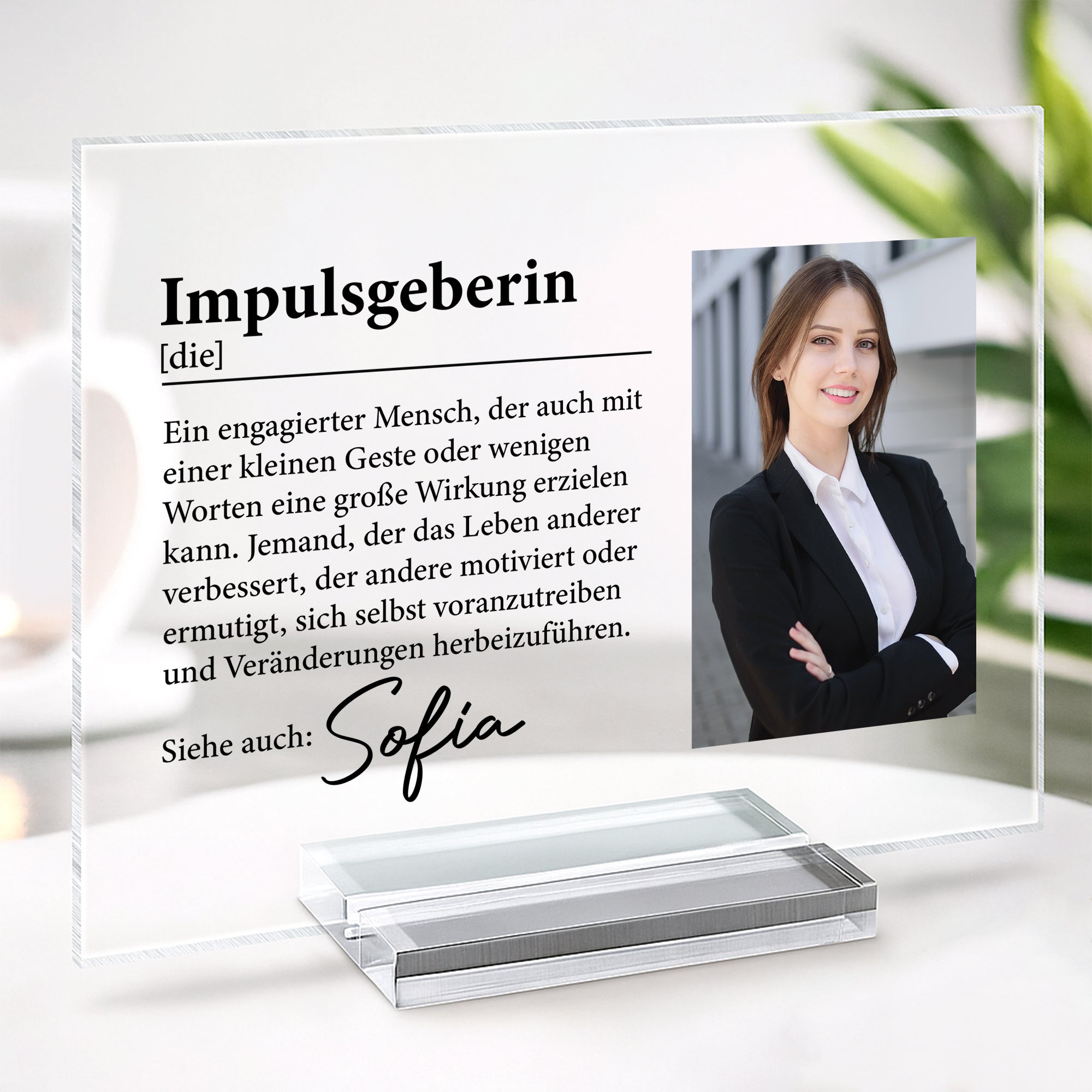 5179RGE2 impulsgeber personalisierte acryl plakette kollegen mit foto 5179R6MZA