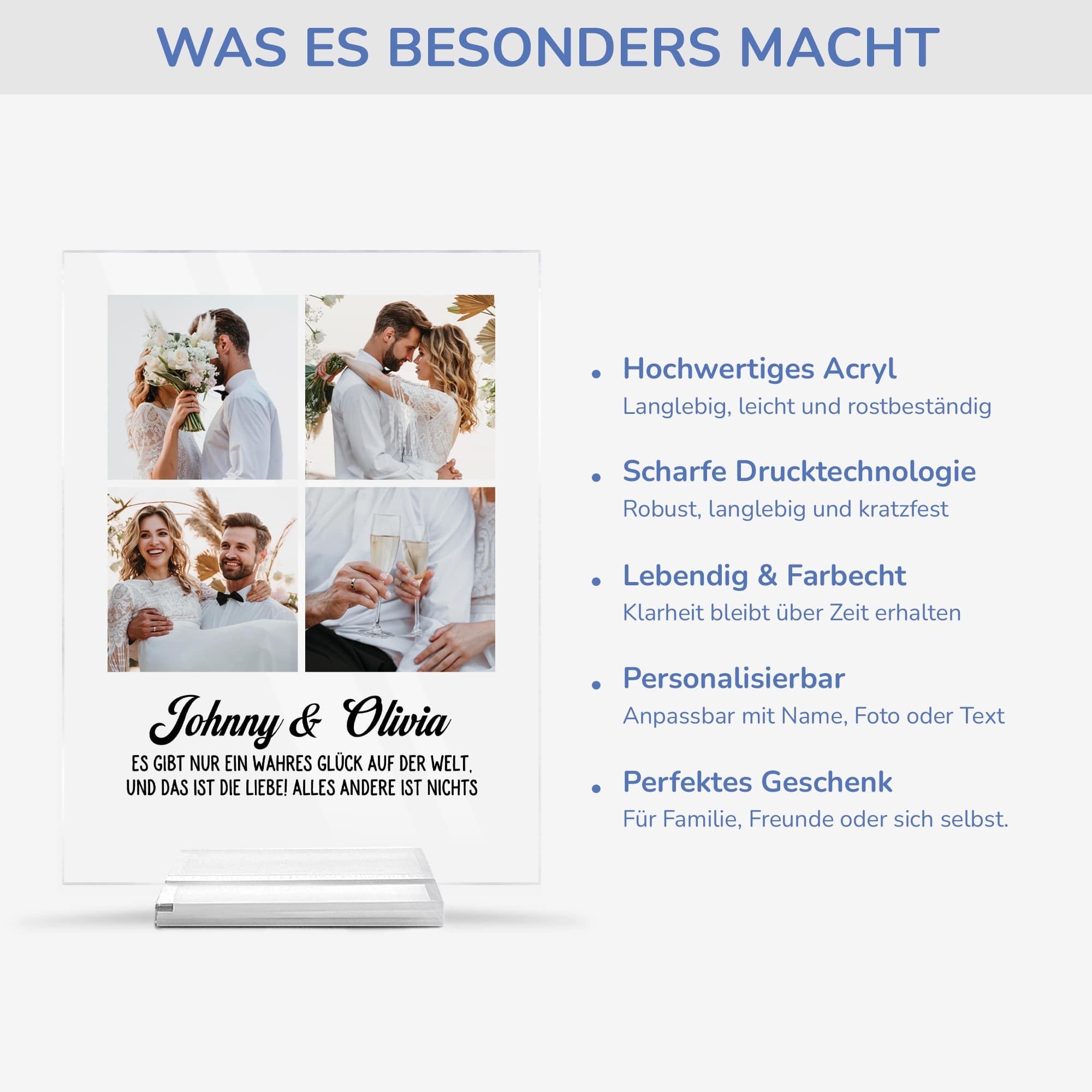 5180RGE5 schatz personalisierte acryl plakette mit fotos paar 5180R665G