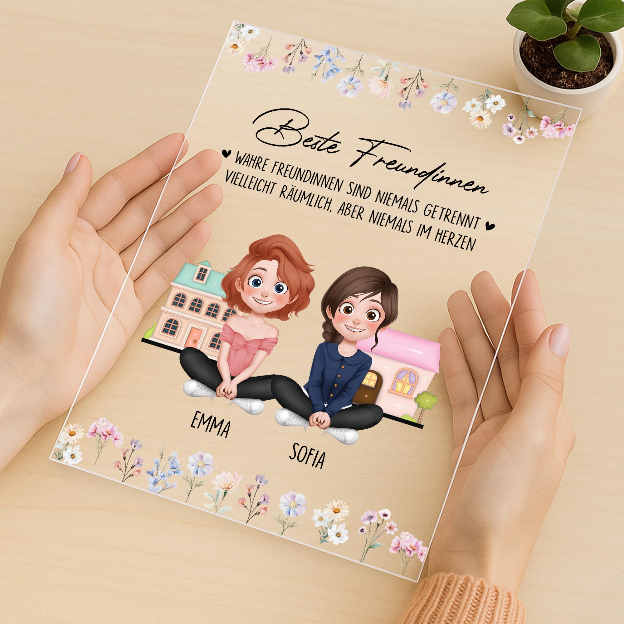 5181RGE3 beste freunde cartoon personalisierte acryl plakette beste freundinnen 5181R66AA