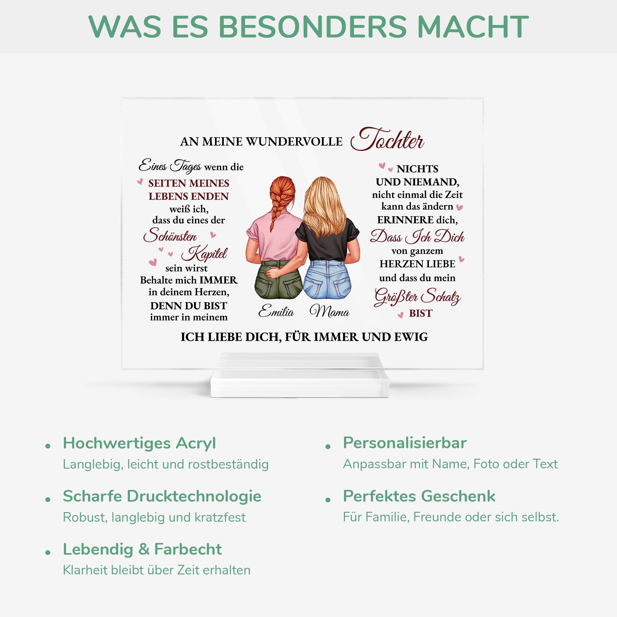 5182RGE5 an meine wundervolle tochter personalisierte acryl plakette mama 5182R6ZAA