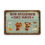 5199EGE1 wir regieren das haus turschild hund personalisiert metall 5199E8YAC