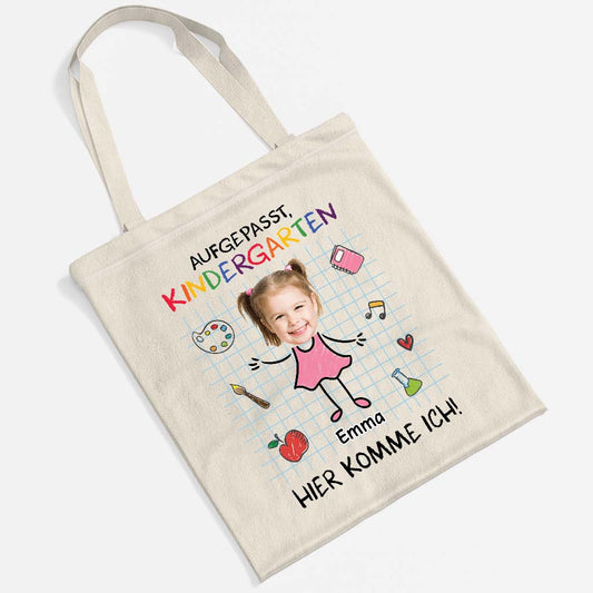 5218BGE2 pass auf hier komme ich personalisierte tragetaschen kinder_ mit gesicht zur einschulung_ 5218B3LTK