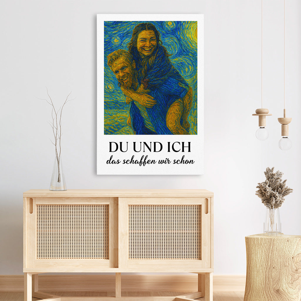 5235CGE3 du und ich wir schaffen alles van gogh stil_ personalisierte leinwand paar 5235C3M5G