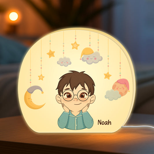 5236LGE2 kind cartoon mond und sterne personalisierte lightbox_ kinder 5236L8TNK