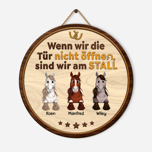 5295QGE1 wenn ich die tur nicht offne bin ich am stall holzschild personalisiert_ pferd 5295Q8QMU