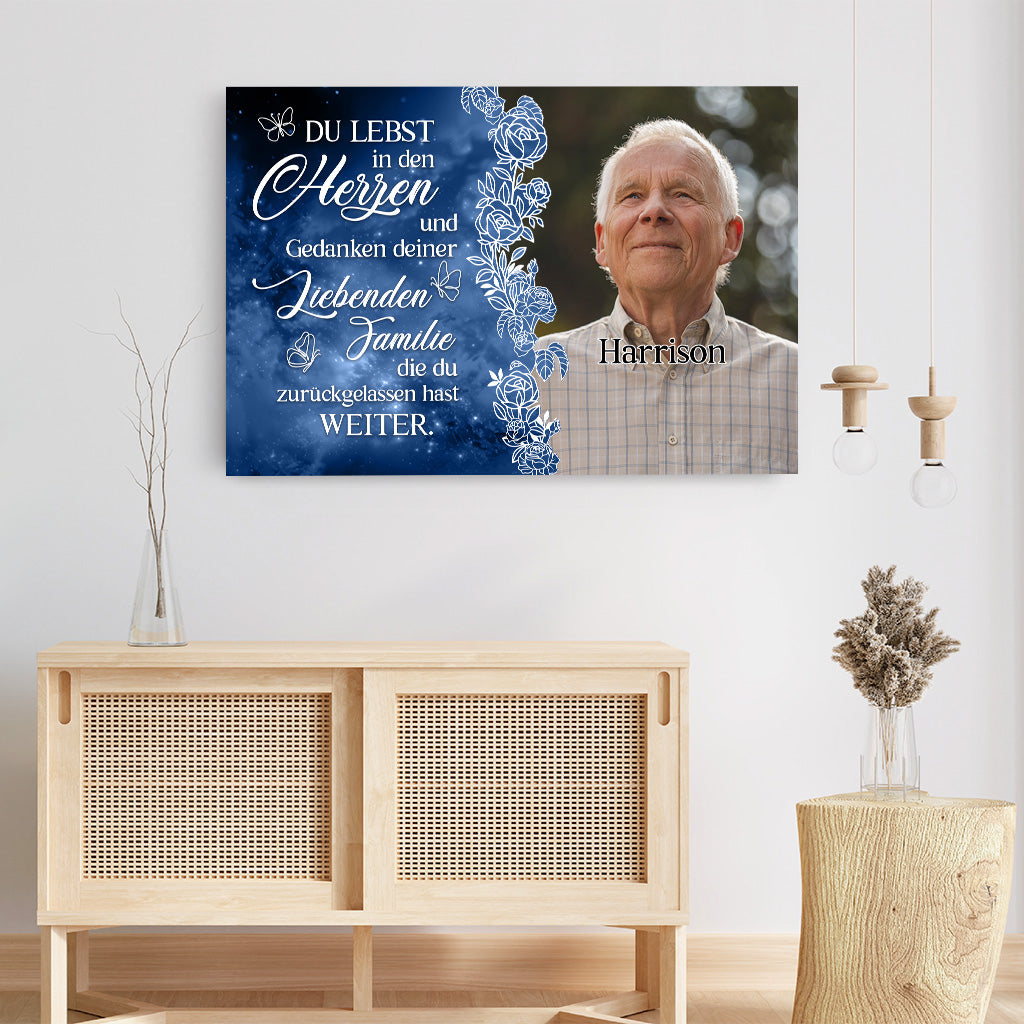 5347CGE3 du lebst in den herzen personalisierte leinwand papa mama foto zur erinnerung 5347C8TQB