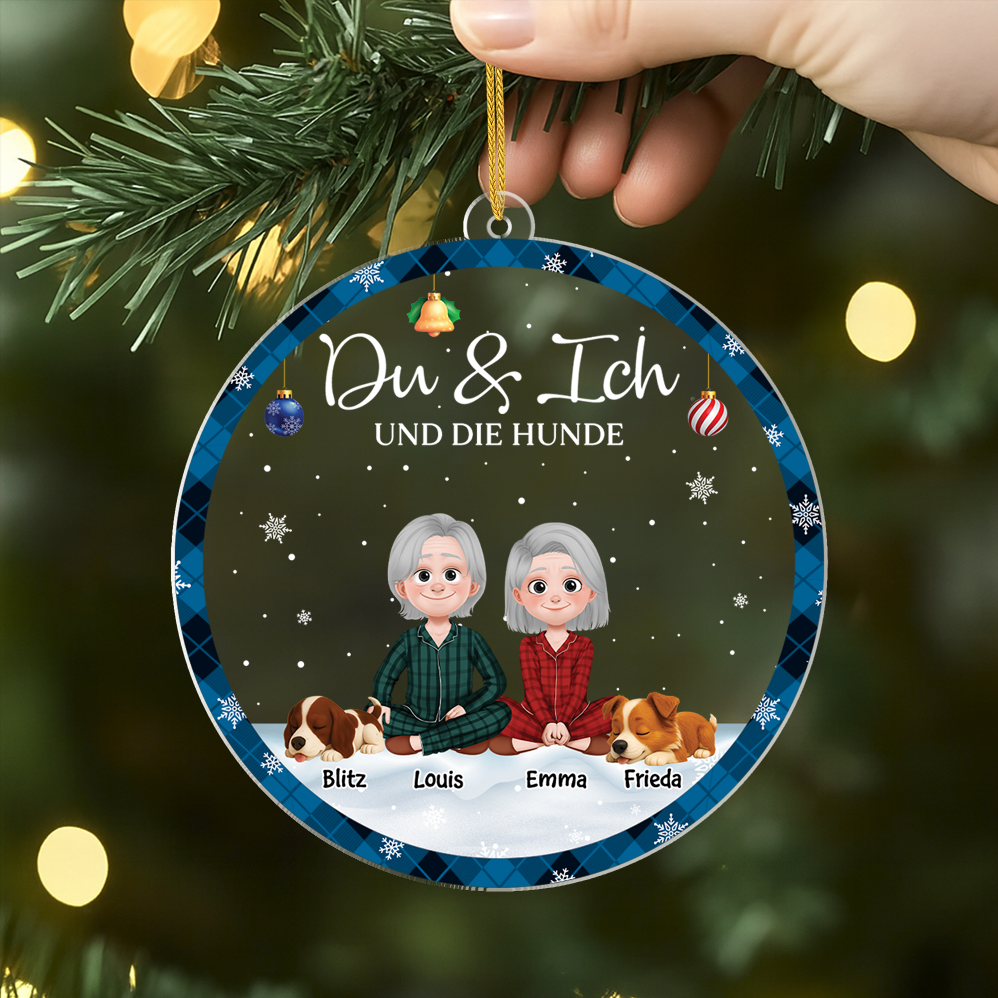 5360OGE2 du ich und die hunde personalisierter weihnachtsschmuck_ aus acryl fur paar 5360OKZ0C
