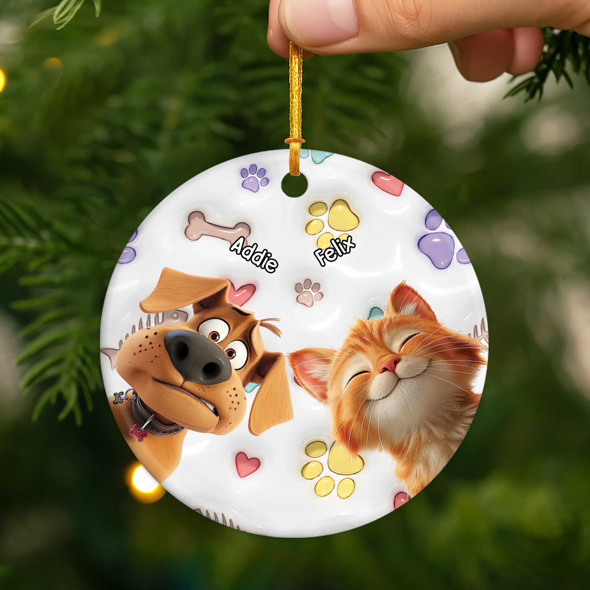 5382OGE2 hunde pfoten kauknochen personalisierte keramik ornamente hunde 5382O3KAC