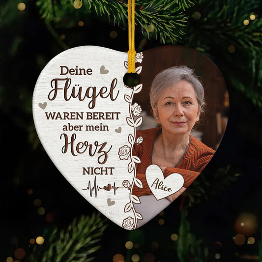 5410OGE1 deine flugel waren bereit aber mein herz nicht keramik weihnachtsschmuck personalisiert_ foto zur erinnerung 5410O3LAA