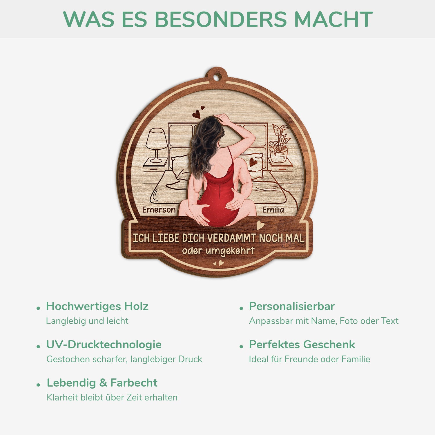 5419OGE4 verdammt ich liebe dich personalisierte 2 schicht holz ornamente paar 5419O6LQG