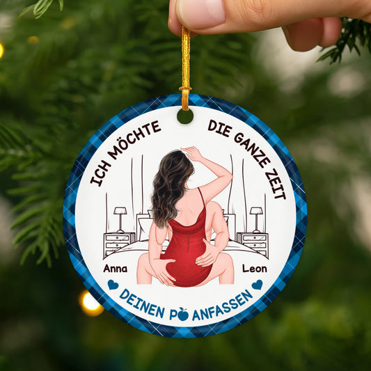 5423OGE2 ich will einfach nur deinen po anfassen personalisierter weihnachtsschmuck_ aus keramik paar 5423O6LZG