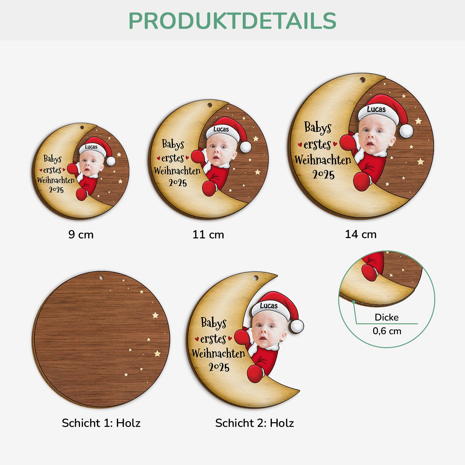 5433OGE3 babys erstes weihnachten personalisierte 2 schicht holz ornamente weihnachten mit foto_ 5433O8QNK_fbc939b1 4c48 4c80 b99c f5bea5279193