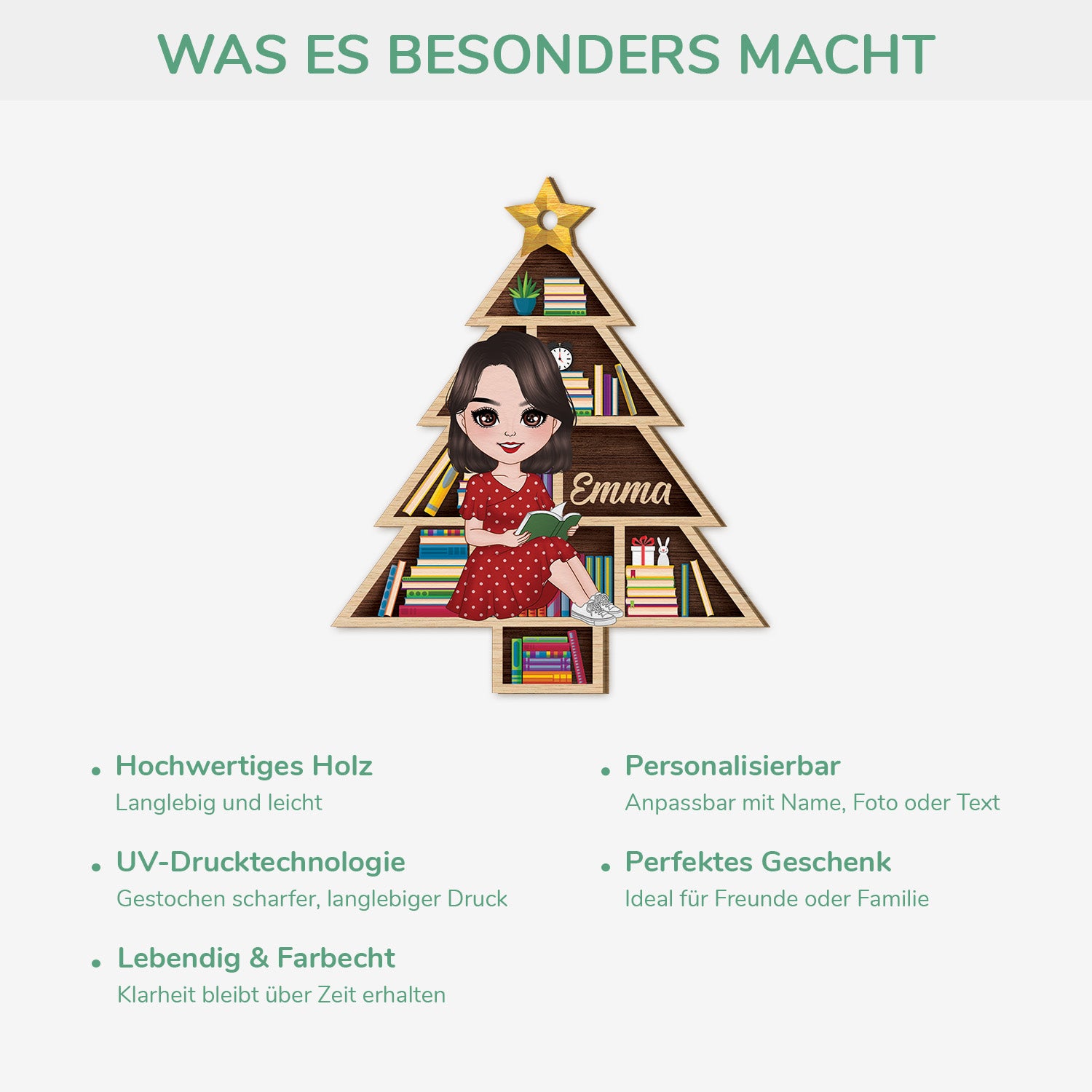 5442OGE4 geschenke fur leseratten frauen personalisierte 1 schicht holz ornamente weihnachten 5442OTTMA