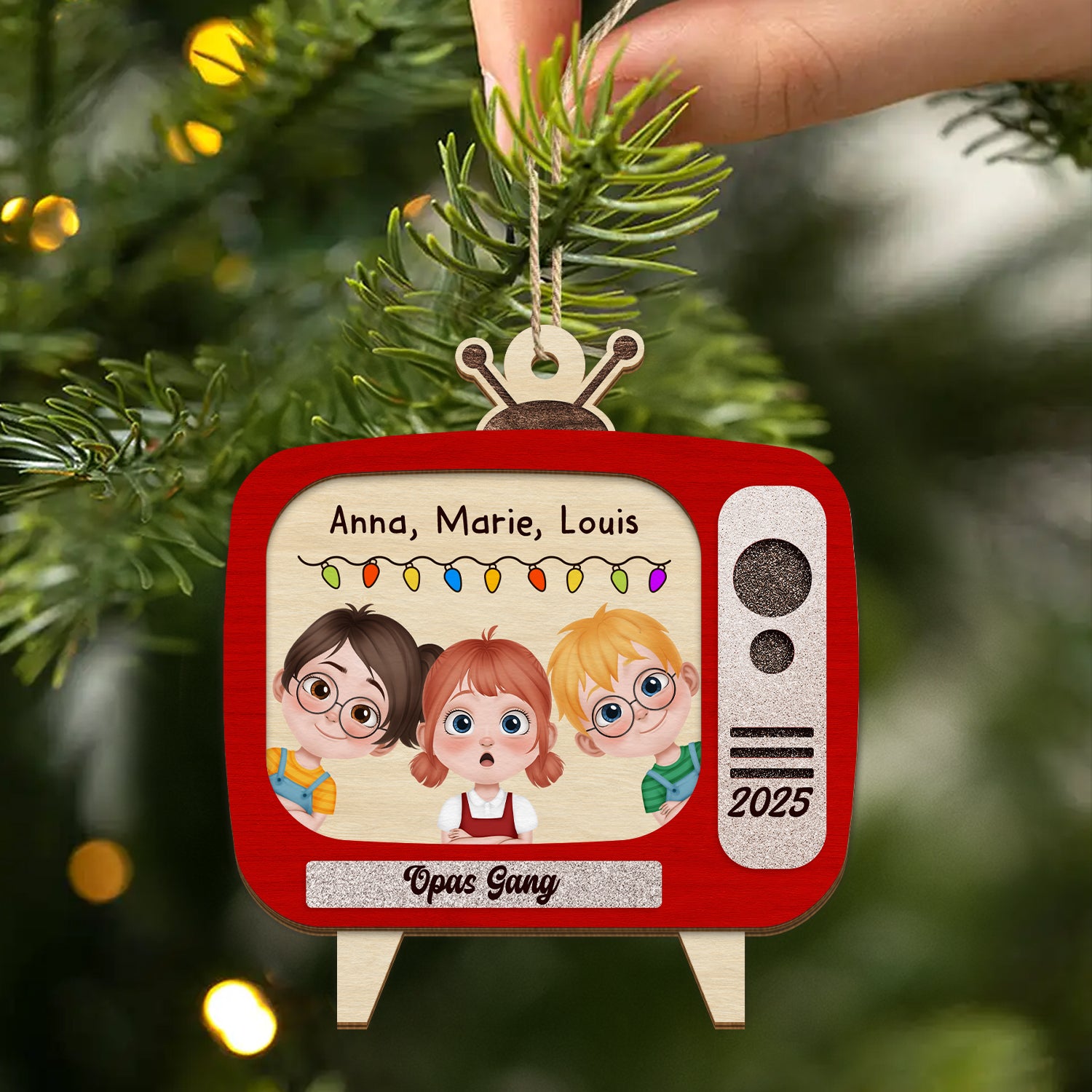 5475OGE2 papas gang fernseher personalisierte 2 schicht holz ornamente weihnachten 5475OTQZB