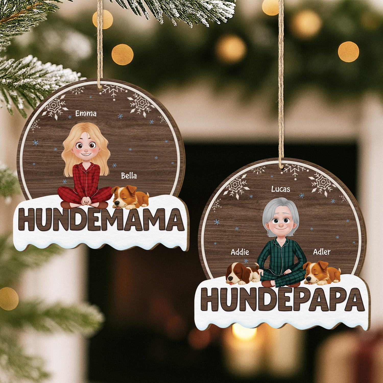 5483OGE2 hundemama hundepapa personalisierte 1 schicht holz ornamente weihnachten hunde 5483OKHAC