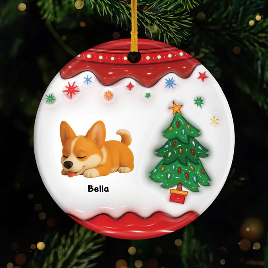 5506OGE1 hund frohe weihnachten personalisierter weihnachtsschmuck_ aus keramik mit foto 5506OTTAC