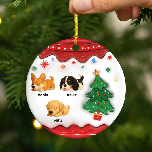 5506OGE2 hund frohe weihnachten personalisierter weihnachtsschmuck_ aus keramik mit foto 5506OTTAC