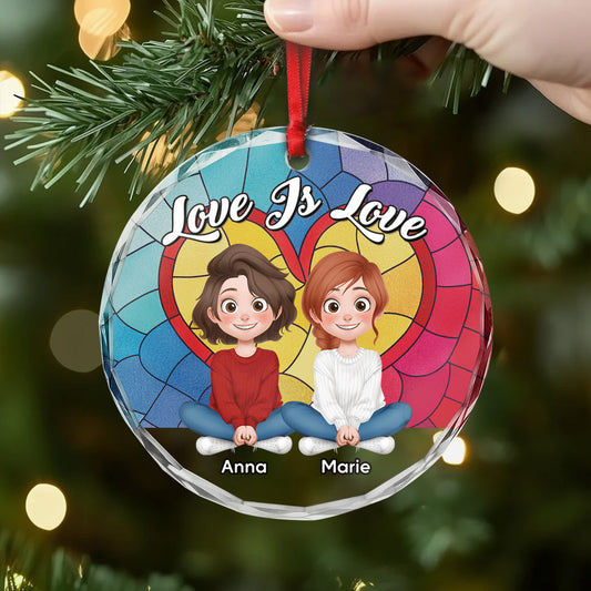 5509OGE2 love is love personalisierte glas ornamente paar 5509O8ZZG