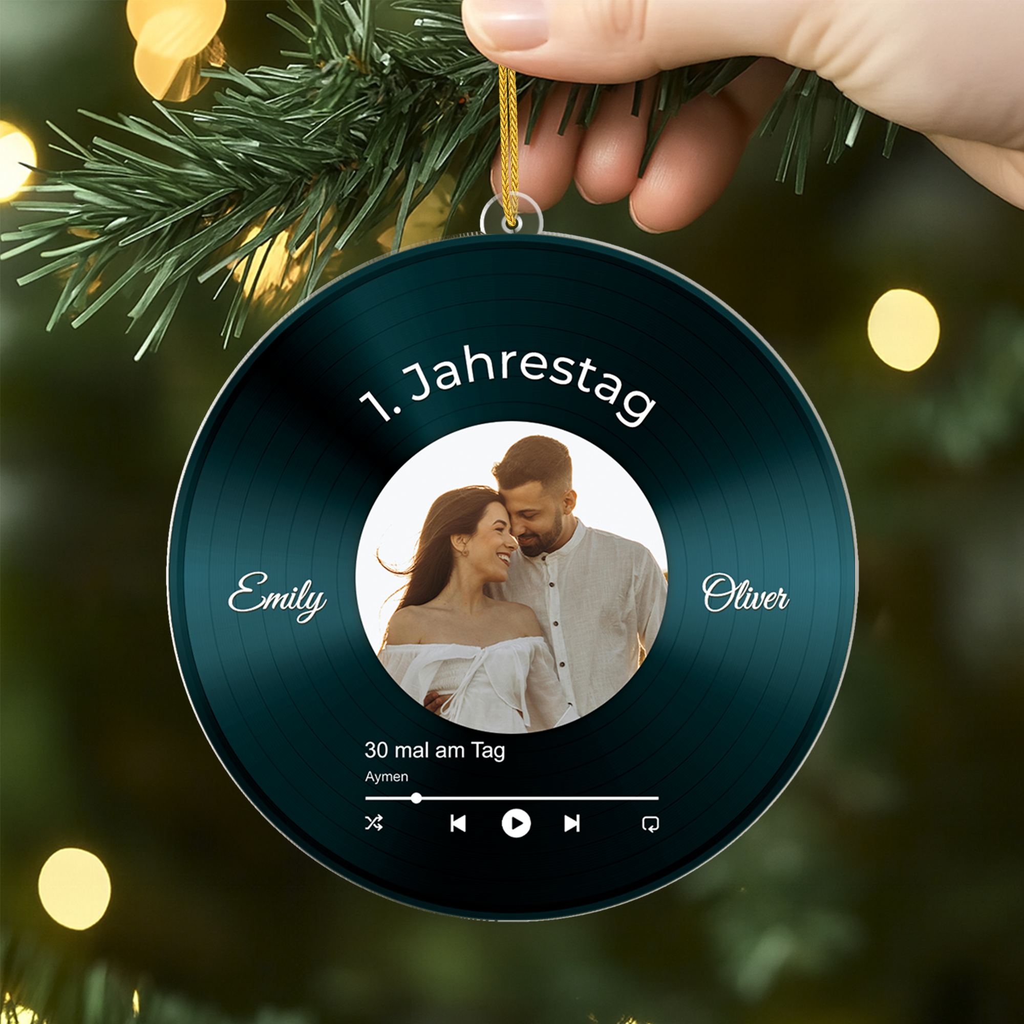 5549OGE2 10 jahrestag personalisierte acryl ornamente paar mit foto musik 5549O5U5G