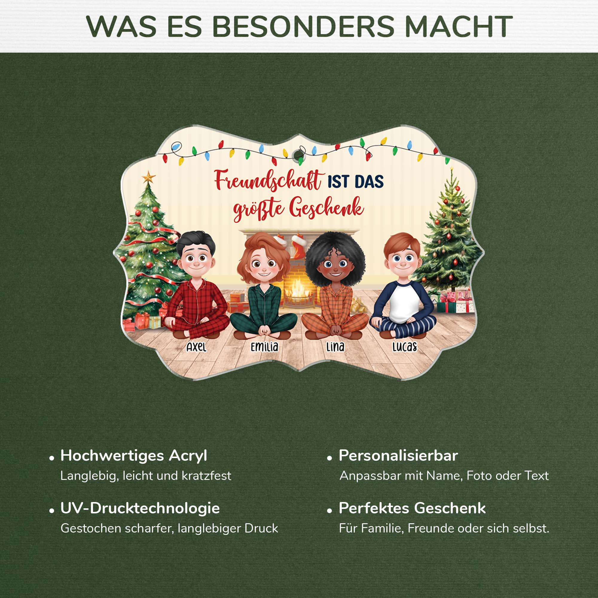 5563OGE4 freundschaft ist das grosste geschenk personalisierter weihnachtsschmuck aus acryl beste freunde 5563O3YAF