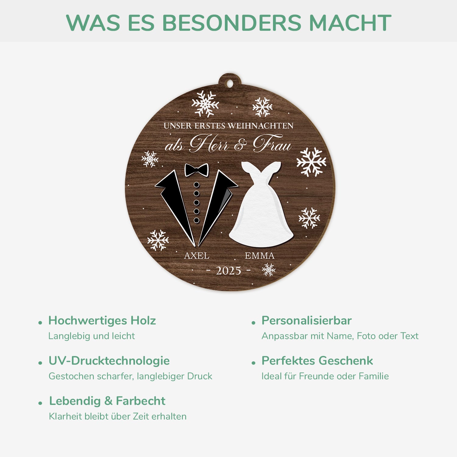 5565OGE4 unser erstes weihnachten im neuen heim personalisierte 2 schicht holz ornamente paar 5565O6QAG