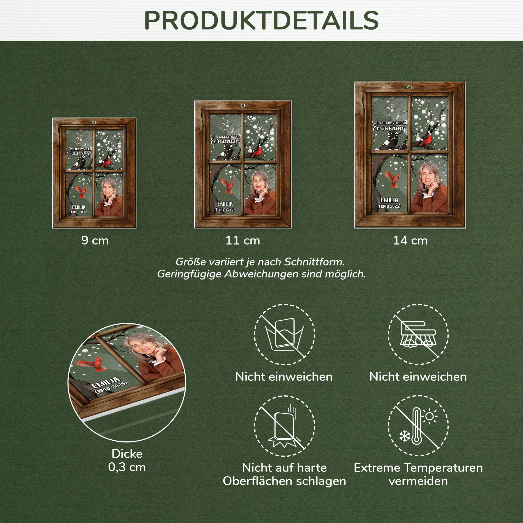 5569OGE3 ich bin immer bei dir personalisierte acryl ornamente mit foto zur erinnerung mama oma 5569O3HQA