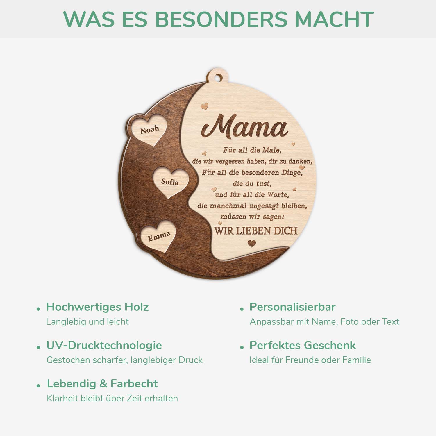 5598OGE4 ich danke dir fur alles was du tust personalisierte 2 schicht holz ornamente mama 5598O5QTA