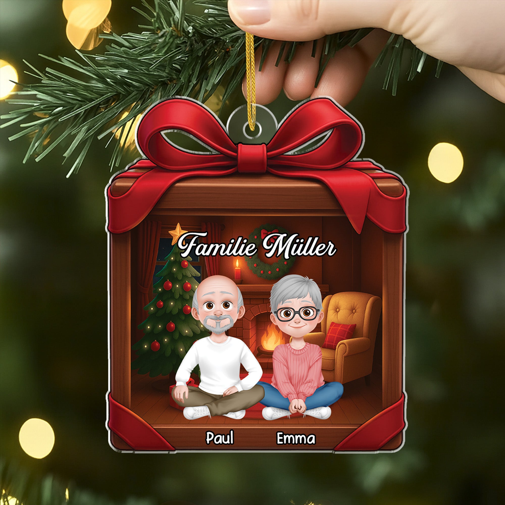 5601OGE2 geschenkverpackung personalisierte weihnachtsschmuck aus acryl familie 5601O3MMI