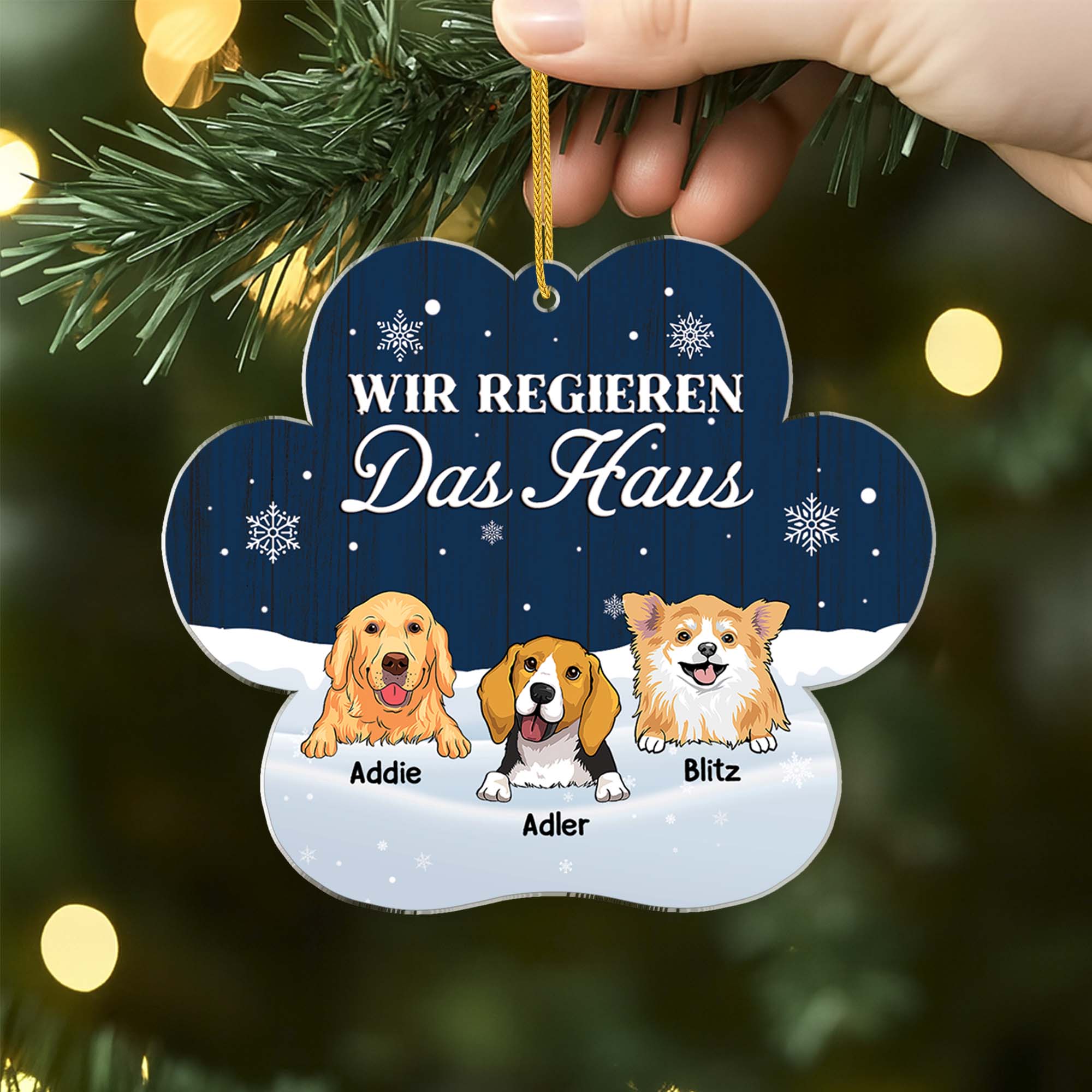 5604OGE2 wir regieren das haus personalisierter weihnachtsschmuck_ aus acryl hunde 5604O3YTC
