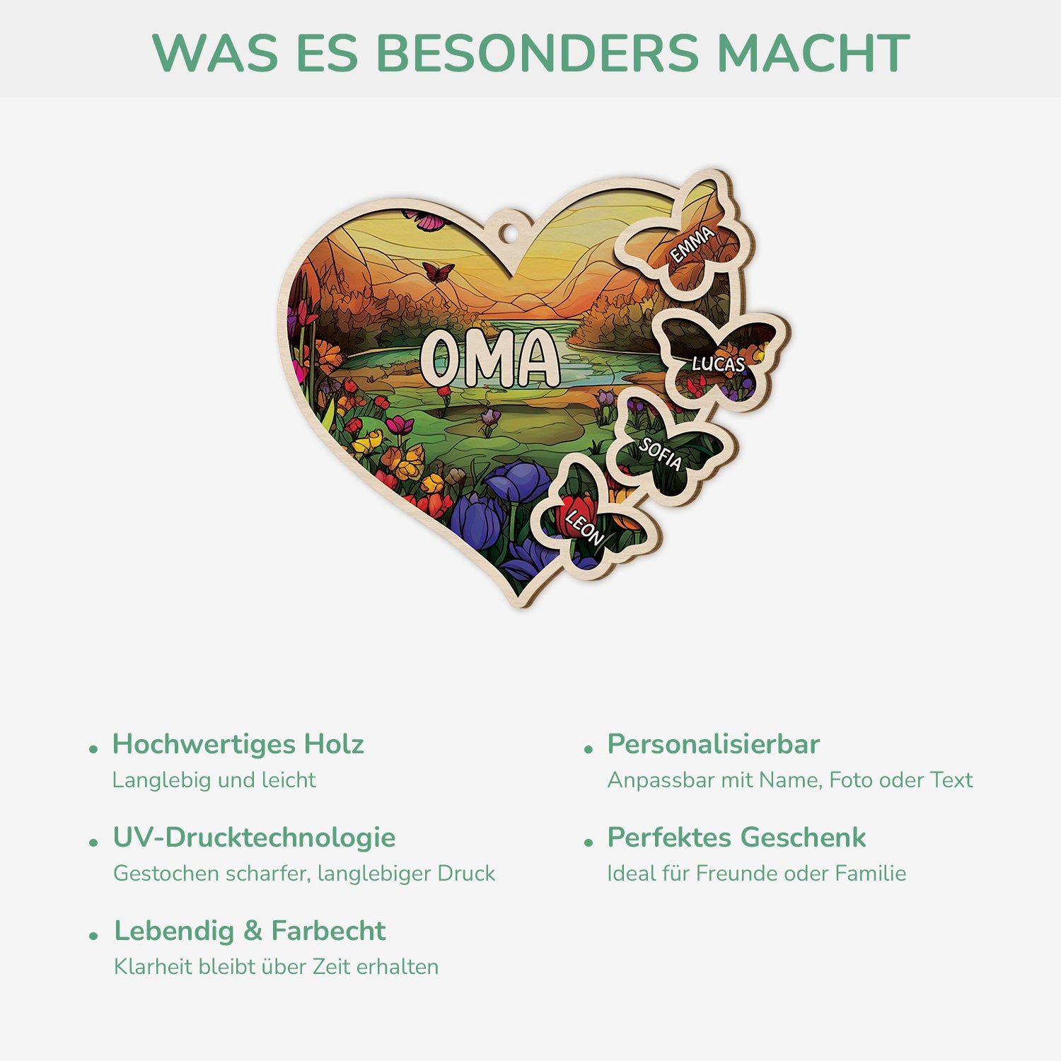5614OGE4 oma und kinder personalisierte 1 schicht holz ornamente 5614O8KNA