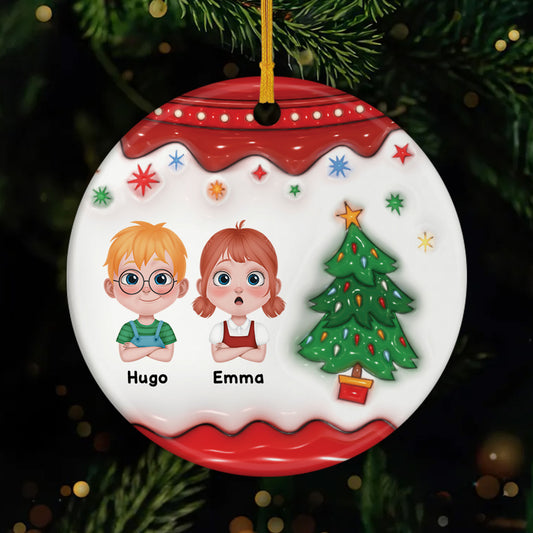 5622OGE1 kinder und weihnachtsbaum personalisierter weihnachtsschmuck_ aus keramik 5622OTTAK