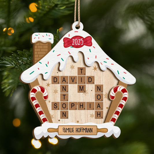 5625OGE1 die familie lebkuchenhaus personalisierte kreuzwortratsel 2 schicht holz ornamente 5625OKTQI