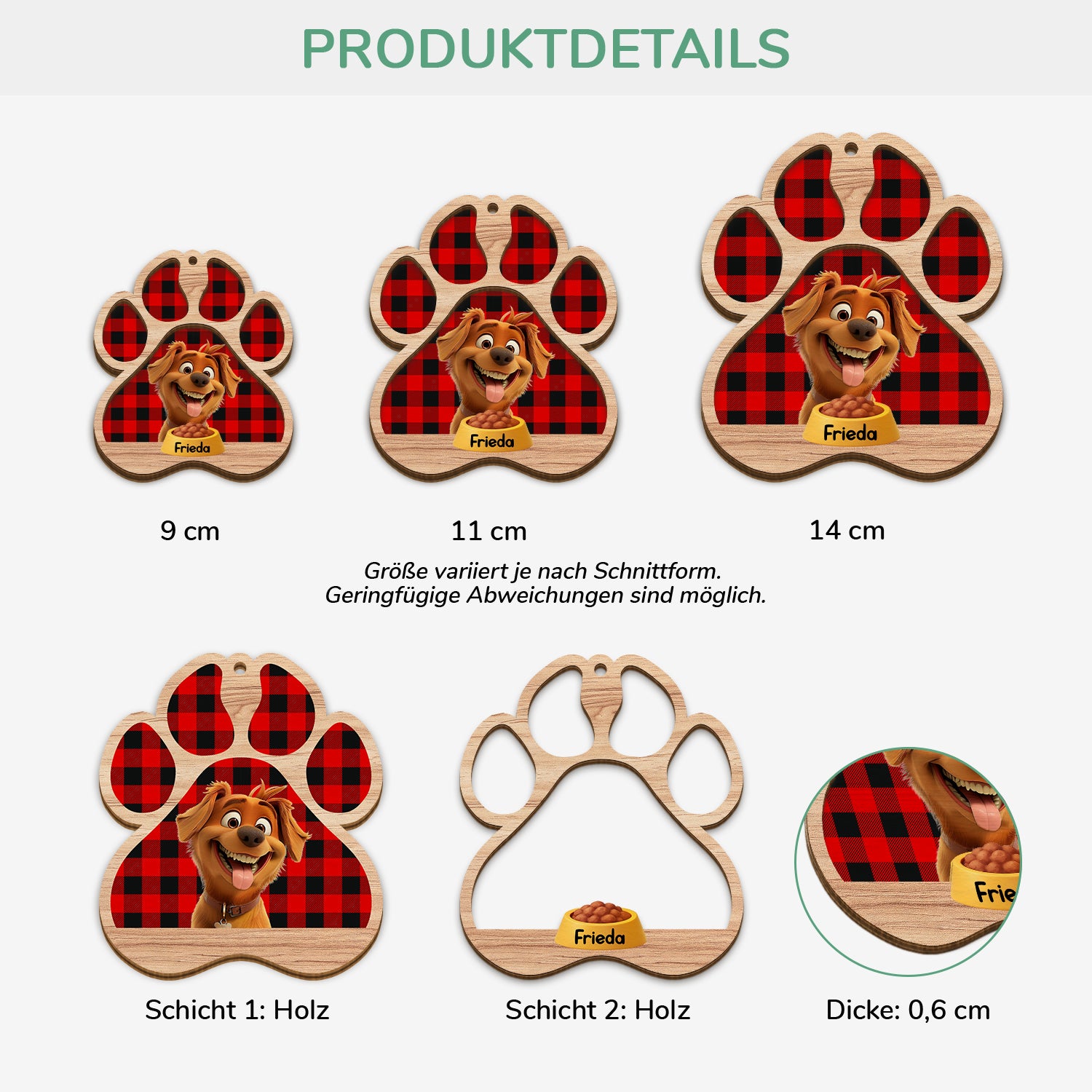 5629OGE3 hunde personalisierte 2 schicht holz ornamente weihnachten 5629O8MZC