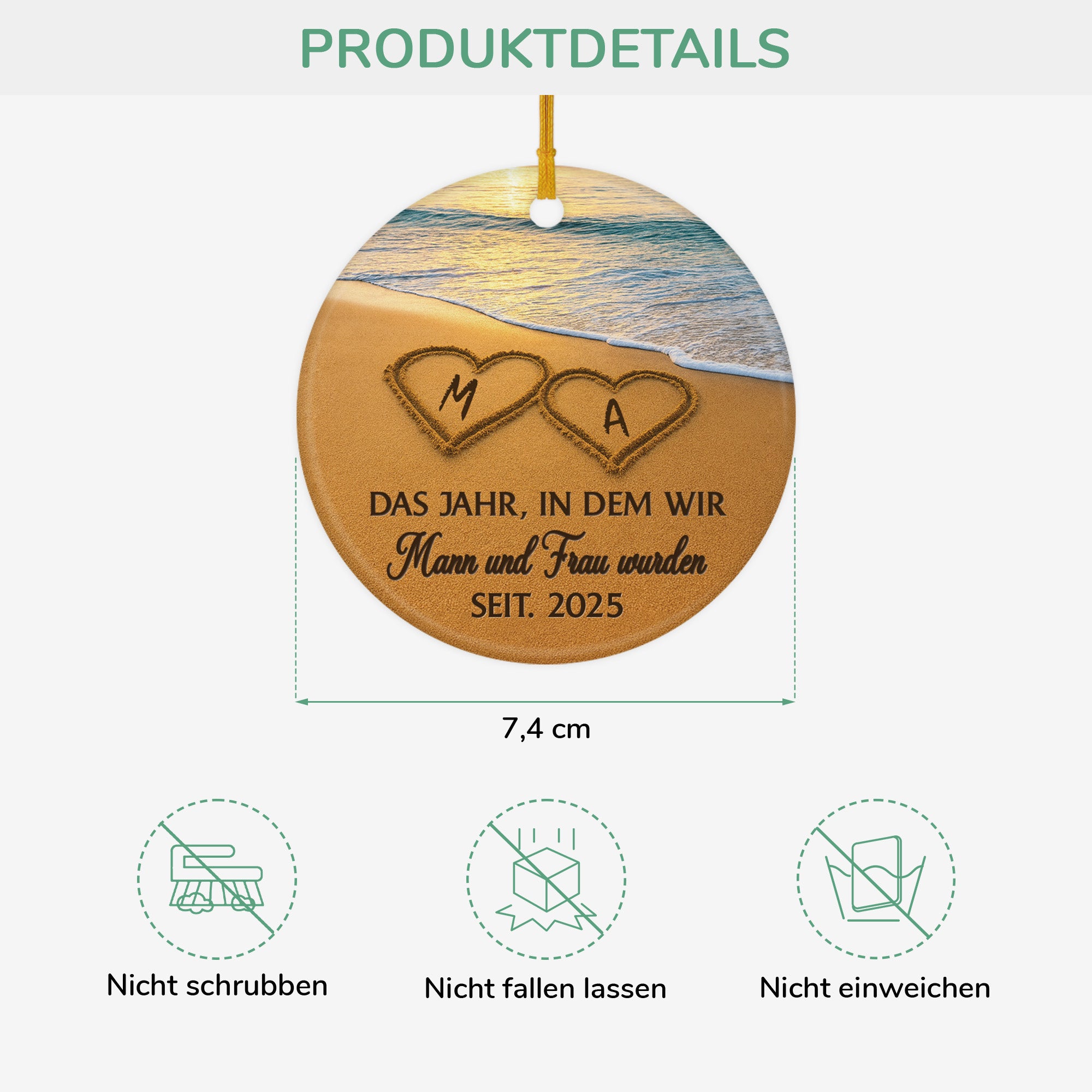 5631OGE3 das jahr in dem wir mann und frau wurden personalisierter weihnachtsschmuck keramik paar 5631O8ZMG