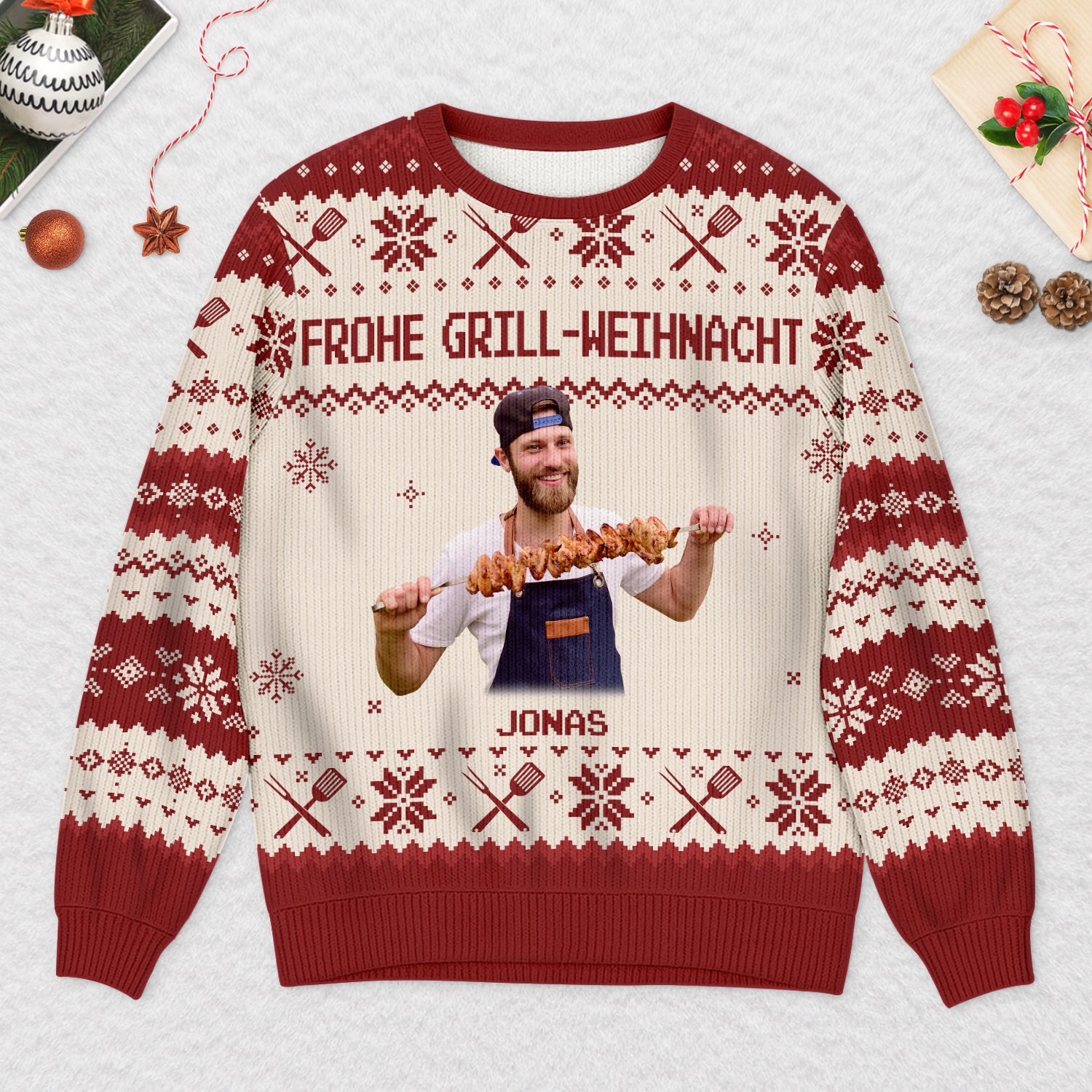 5686WGE2 frohe golf weihnacht weihnachtspullover personalisiert mit namen_ foto 5686WKMNB