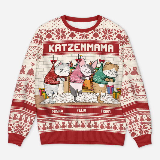 5702WGE1 katzenmama katzenpapa weihnachtspullover katze personalisiert_ 5702WTMMD
