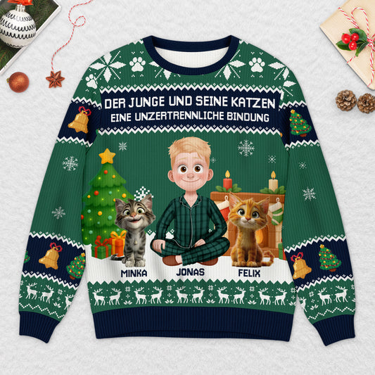 5706WGE2 eine unzertrennliche bindung zwischen mensch hund weihnachtspullover hund personalisiert_ 5706W