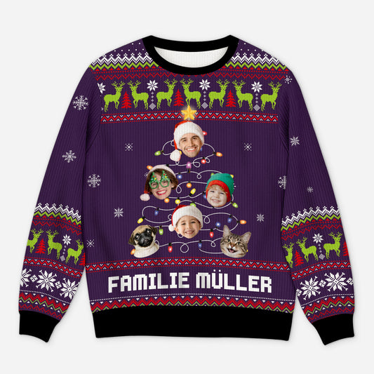 5708WGE1 weihnachtsbaum mit gesicht weihnachtspullover familie personalisiert 5708W3TMI