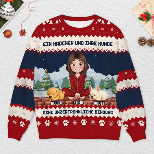 5709WGE2 eine unzertrennliche bindung zwischen mensch hunde weihnachtspullover hund personalisiert_ 5709W8TAC