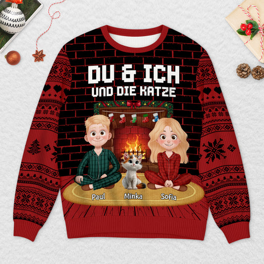 5715WGE2 du ich und hunde personalisierter weihnachtspullover_ paar 5715W6LMC
