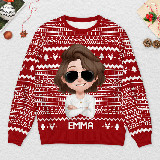 5717WGE2 scheiss drauf lustiger weihnachtspulli personalisiert manner frauen 5717W6LQA