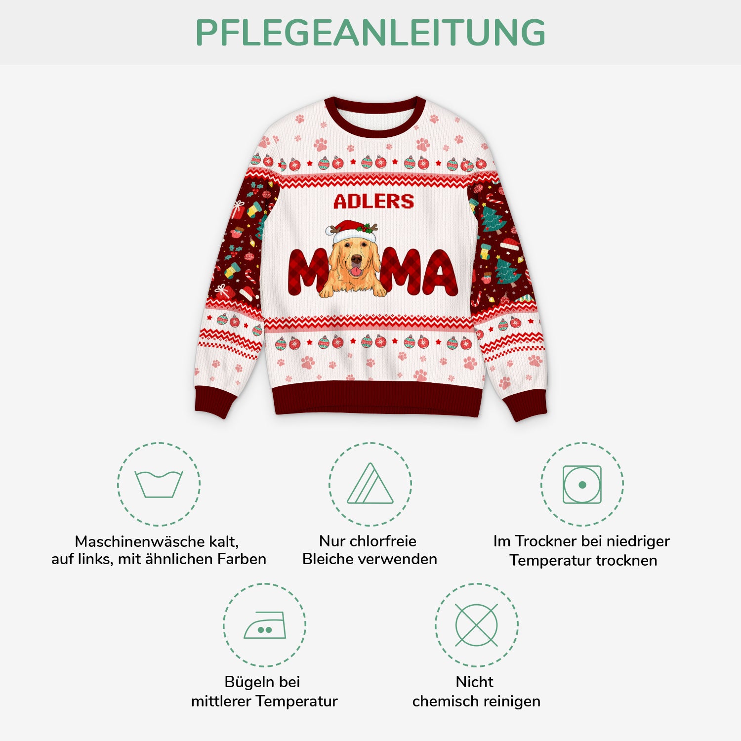 5727WGE4 hundepapa hundemama weihnachtspullover hund personalisiert_ 5727WTTZc