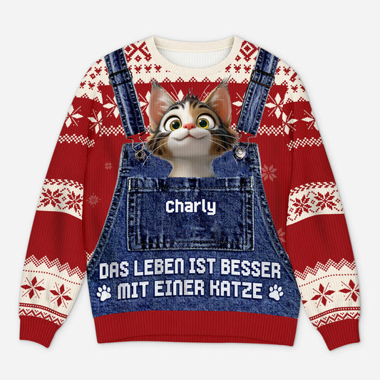5795WGE1 das leben ist besser mit fellnasen weihnachtspullover katze hund personalisiert_ mit foto 5795W3LMD