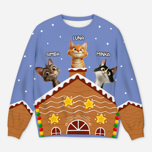 5796WGE1 katzen und weihnachtsmann weihnachtspullover katze personalisiert_ 5796W8YCD