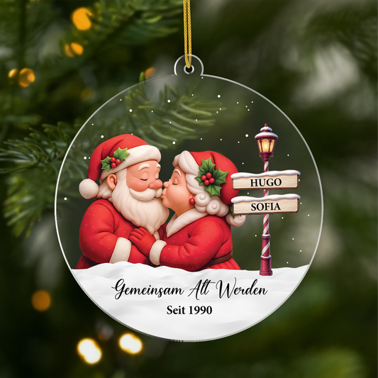 5836OGE1 gemeinsam alt werden seit weihnachtsmann frau personalisierter weihnachtsschmuck acryl paar 5836OTT5G