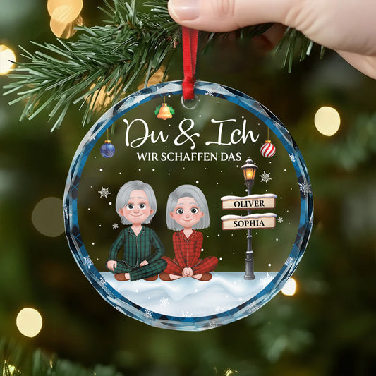 5837OGE2 du ich wir schaffen alles personalisierter weihnachtsschmuck glas paar 5837OTU5G